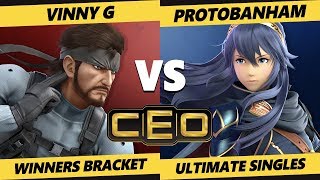 CEO 2019 SSBU  GoTE  Vinny G Snake Vs ProtoBanham Lucina Smash Ultimate Tournament W Top 192 [upl. by Oiluarb]