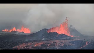 LIVE from Hagafell  Close up  Iceland volcano eruption [upl. by Jessalyn]