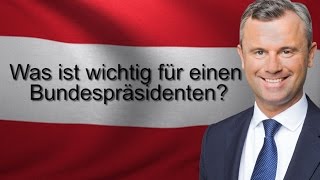 Norbert Hofer  Was ist wichtig für einen Bundespräsidenten [upl. by Dougie387]