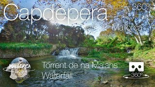 Mallorca 360º Capdepera Torrent de na Maians Waterfall 4K VR [upl. by Pellet]