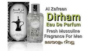 Ard Al Zafran Dirham Perfume Malayalam Review  Fresh Perfume For Men  ദിർഹം പെർഫ്യൂം മലയാളം റിവ്യൂ [upl. by Lovett]