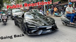 McLaren 765 LT From DUBAI  LAST DAY IN INDIA Public Reactions [upl. by Ainattirb]