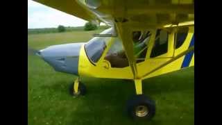 Wing Camera View Flying the STOL CH750 light sport utility kit airplane [upl. by Rolyab]