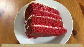 Red velvet cake recipe without buttermilk [upl. by Atalanti]