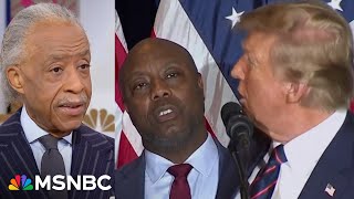 Humiliating Sharpton embarrassed watching Tim Scott tell Trump I just love you [upl. by Odanref]