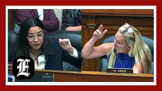 MTG and AOC get fired up over quotfake eyelashesquot and quotbutch bodyquot comments from Crockett [upl. by Adirahs]