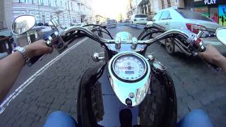 Покатушка по городу СМОТРОВАЯ Yamaha Drag Star 1100 Харьков [upl. by Haidebez]