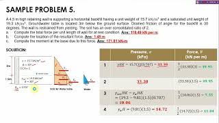 SAMPLE PROBLEM 5  LATERAL EARTH PRESSURE USING RANKINES THEORY by Marga Antoinette [upl. by Greenland]