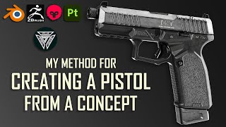 DXT Pistol Creation Process gameready [upl. by Vanden]