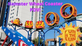 Fun In The Sun Hamster Wheel Roller Coaster POV The Funplex Myrtle Beach [upl. by Eniortna535]