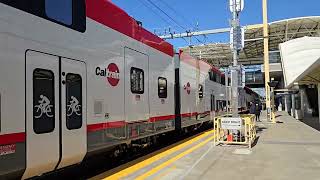 Caltrain Local 615 at Millbrae Station with JPBX 327 and 328 Stadler EMU Trainset caltrain [upl. by Parrie825]