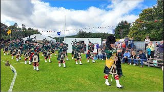 Huntly Pipe Band march off playing The Steamboat during 2024 Lonach Gathering amp Highland Games [upl. by Widera932]