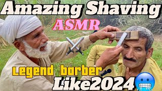 ASMR Fast Hair Cutting amp Shaving with barber is old public part274 [upl. by Madelin]