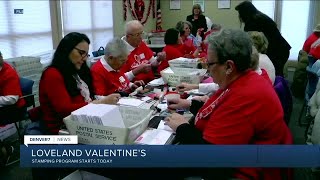 Loveland volunteers start stamping Valentines cards today [upl. by Wyler]