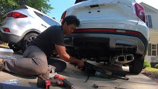 2024 Hyundai palisade trailer hitch installation on the hot day and fun jod [upl. by Ranger]