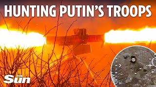 Incredible footage shows firstperson view from Ukrainian drones as they bombard Russian soldiers [upl. by Forest]