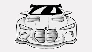 How to Draw A Bmw M4 Car  Bmw M4 Araba Çizimi Nasıl Yapılır  Kolay Araba Çizimleri 2022 [upl. by Lusa]