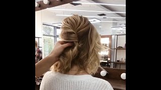 Short Hair Wedding Hairstyle Updo [upl. by Iroj]