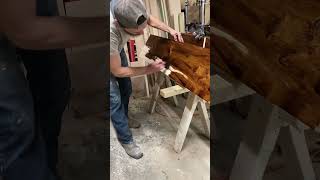 Floating shelves getting finished doubletwoodworking craftsmanship woodworker customcarpentry [upl. by Erodisi]