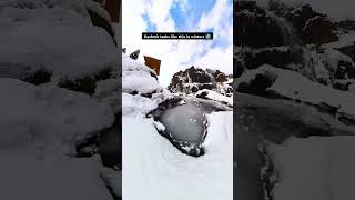 The frozen waterfall in kashmir travel kashmir winter snowfall [upl. by Yhtomiht]