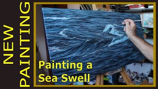 Sea Swell detailing growyourchannel seascapepainting seascape [upl. by Ahsinav]