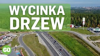 Olsztyn  Trwa wycinka drzew przy wylotówce na Warszawę [upl. by Enneles]