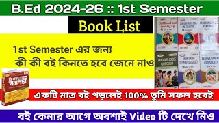 BEd 1st Semester Book list  BEd 202426  Best Books For you  BSAEU [upl. by Naitsirhc]