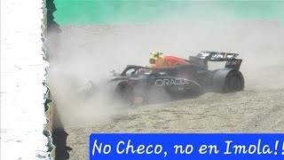 Checo Perez choca su Red Bull contra el muro GP de Imola en practicas y pone en riesgo clasificacion [upl. by Gypsy]