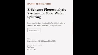 Z‐Scheme Photocatalytic Systems for Solar Water Splitting  RTCLTV [upl. by Spracklen844]