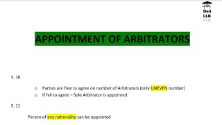 Appointment of Arbitrators  Arbitration Conciliation amp Alternative Dispute Resolution [upl. by Nwahsyt]