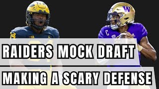 LAS VEGAS RAIDERS MOCK DRAFT Making a SCARY Defense [upl. by Retsehc152]