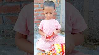 Cute baby eating coco bin and enjoyed cute jhim jhimi [upl. by Ashil]