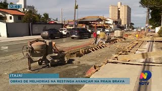 Obras de melhorias na restinga avançam na Praia Brava [upl. by Yerffoeg]