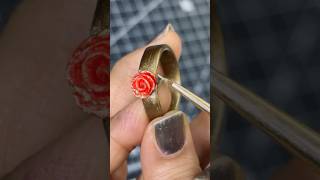 Easy DIY Rose 🌹 Ring Using Clay  Easy And Simple Craft  shorts trending viral diy [upl. by Eidoow]