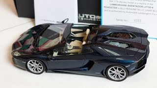 Unboxing 118 AUTOart Lamborghini Aventador LP7004 Roadster Blu Hera [upl. by Wolfy]