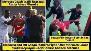 🤯 Morocco and DR Congo Players Fight After Morocco Coach Walid Regragui Racist Abuse Chancel Mbemba [upl. by Haskell987]