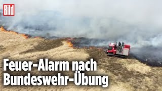 Truppenübungsplatz brennt Panzerhaubitze verursacht riesigen Brand  Meppen [upl. by Budding]