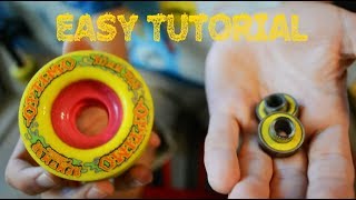 The QUICKESTEASIEST Way To Get BEARINGS Out Of A SKATEBOARD WHEEL No Tools Required [upl. by Hourihan571]