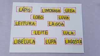 Ditado Colorido  Lendo Palavras com a Letra L  Aprendendo a Ler e Escrever  EJA [upl. by Dnomyad240]