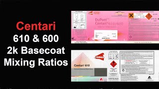 Mixing Ratios for Cromax Centari 610 amp 600 2k Basecoat [upl. by Rodama]