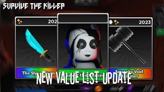 🔪NEW HALLOWEEN ITEMS VALUE🎃 New Value List Update📈  Survive The Killer [upl. by Notsreik]