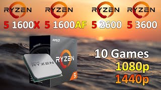 Ryzen 5 1600X vs Ryzen 5 1600AF vs Ryzen 5 2600 vs Ryzen 5 3600  Test in 10 Games  1080p and 1440p [upl. by Ruddie393]