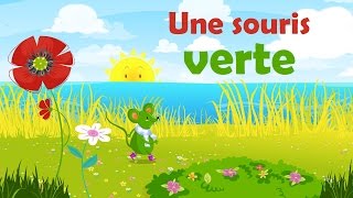 Une souris verte  Comptine avec gestes pour enfants et bébés avec les paroles [upl. by Mable]