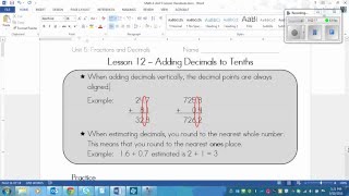 Grade 4 Math Lesson on Adding Decimals to Tenths [upl. by Lindholm]