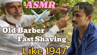 ASMR Fast Shaving 🪒 Straight razor blade piece of iron blade with barber is old public part235 [upl. by Menis]