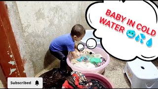 Daiper baby is washing his clothes 👗👚👖mrbaby21 vlog 2024 [upl. by Sean]