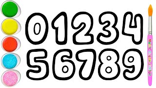 Numbers  Drawing And Coloring Counting Numbers 09 [upl. by Ennovart]