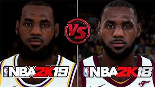 NBA 2K19 vs NBA 2K18 FACERATINGS COMPARISON [upl. by Ybur]