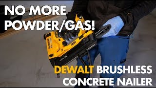 Nail into concrete WITH EASE Dewalt Brushless CONCRETE NAILER [upl. by Rehpotsihc]