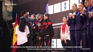 Premiación Medallistas del Mundial Júnior Natación Artística Lima 2024 [upl. by Allimrac438]